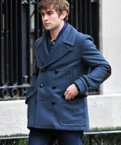 Gossip Girl Nate Archibald Gray Wool Peacoat Sale
