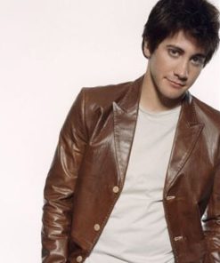 Jake Gyllenhaal Vintage Brown Leather Blazer