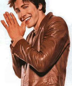 Jake Gyllenhaal Vintage Brown Leather Blazer Shop now