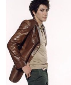 Jake Gyllenhaal Vintage Brown Leather Blazer on Sale