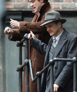 Jude Law Genius Brown Wool Coat Free Shipping USA UK Australia