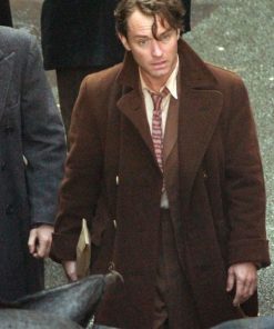 Jude Law Genius Brown Wool Coat Winter sale