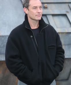 Jude Law Star Wars Skeleton Crew Black Wool Jacket
