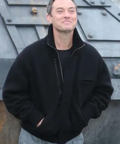 Jude Law Star Wars Skeleton Crew Black Wool Jacket Buy now