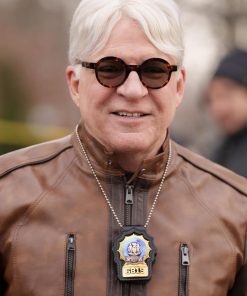 Steve Martin Only Murders In The Building Brown Leather Jacket Black Friday Sale