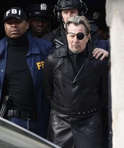 The Courier Gary Oldman Black Vintage Leather Coat
