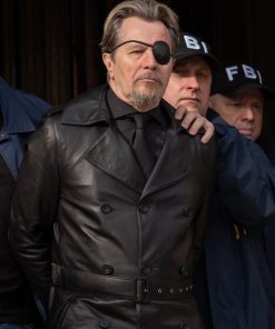 The Courier Gary Oldman Black Vintage Leather Coat Buy now