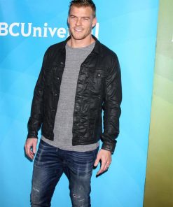Alan Ritchson Black Leather Jacket