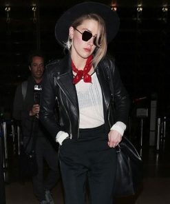 Amber Heard Black Jacket