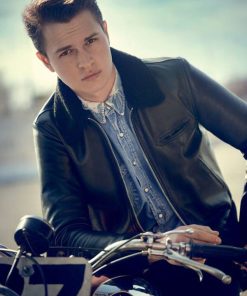 Ansel Elgort Black Fur Jacket