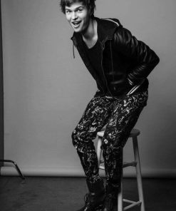 Ansel Elgort Black Jacket