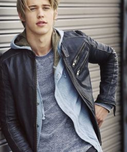 Alternative view of Austin Butler Black Zippered Leather Jacket