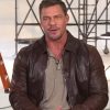 Alan Ritchson Brown Leather Jacket