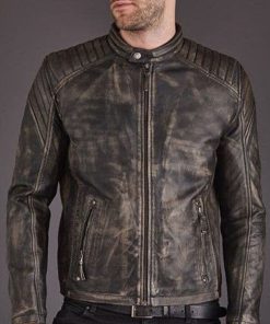 Men Biker Distressed Jacket
