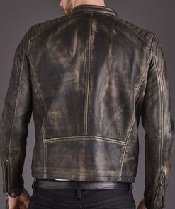 Men Biker Distressed Jacket