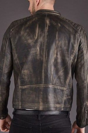 Men Biker Distressed Jacket