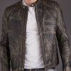 Men Biker Distressed Jacket