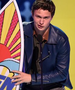 Ansel Elgort Blue Jacket