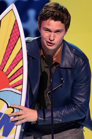 Ansel Elgort Blue Jacket