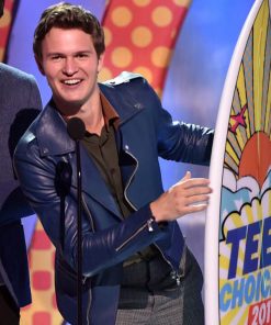 Ansel Elgort Blue Jacket