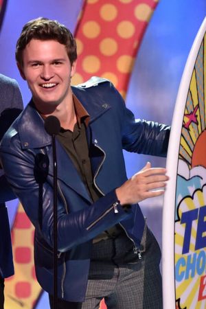 Ansel Elgort Blue Jacket