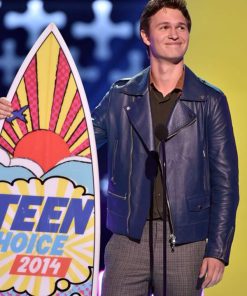 Ansel Elgort Blue Jacket
