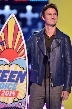 Ansel Elgort Blue Jacket