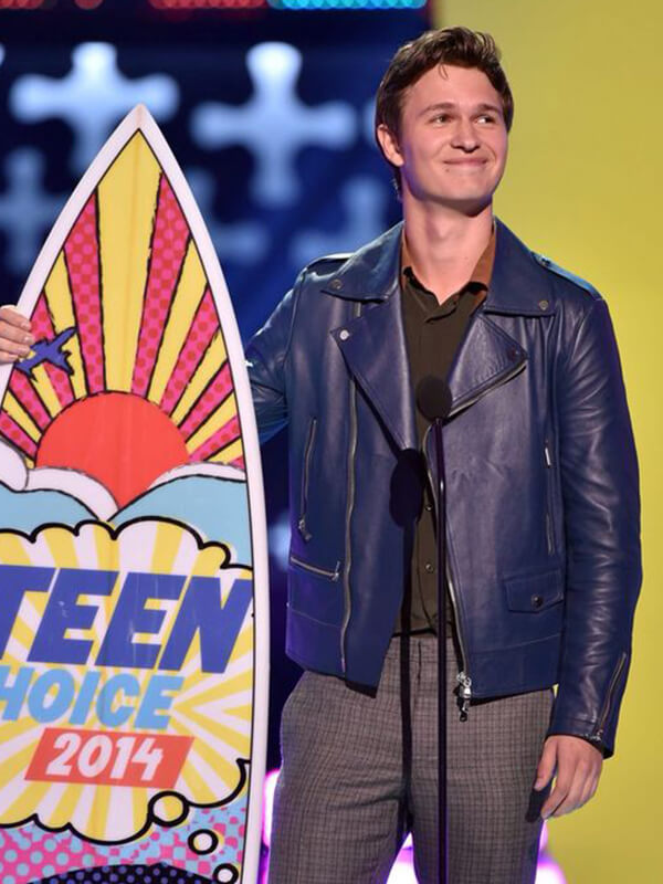 Ansel Elgort Blue Jacket