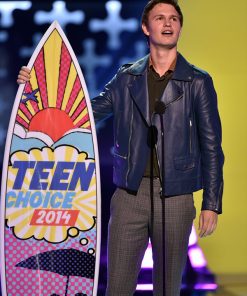 Ansel Elgort Blue Jacket