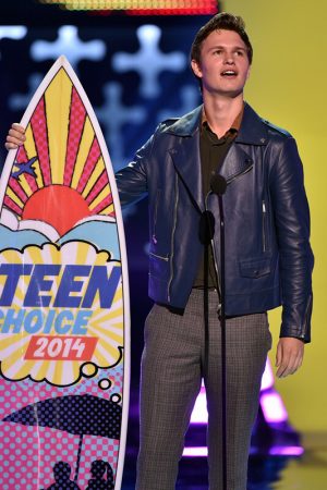 Ansel Elgort Blue Jacket
