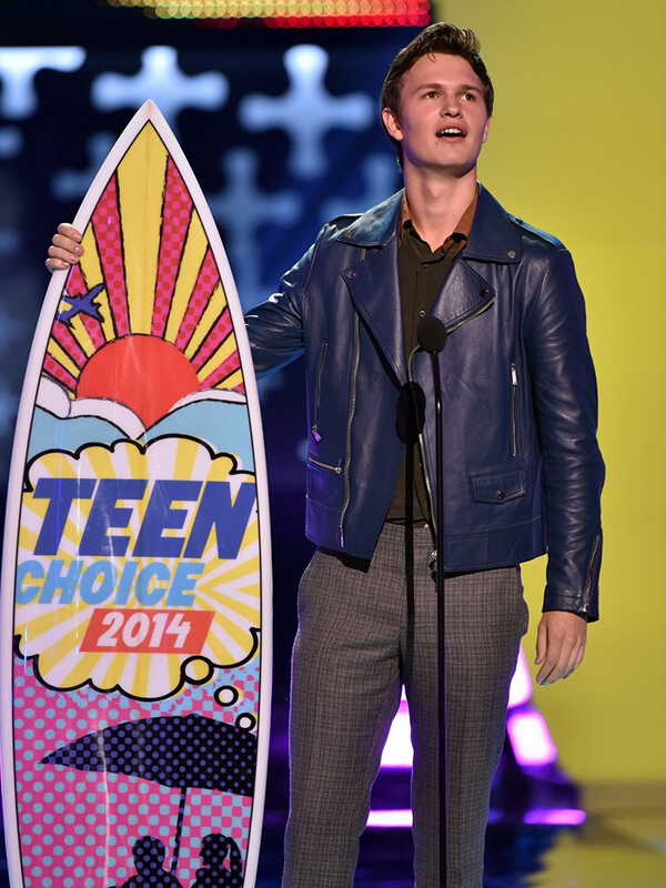 Ansel Elgort Blue Jacket