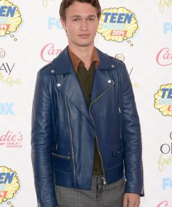 Ansel Elgort Blue Jacket