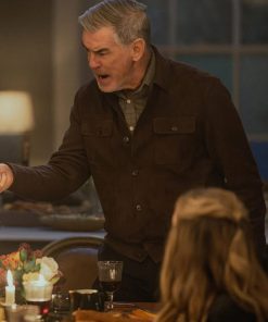 MobLand Pierce Brosnan Brown Leather Suede Jacket Gifts For Him