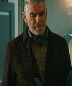 MobLand Pierce Brosnan Brown Leather Suede Jacket Shop now