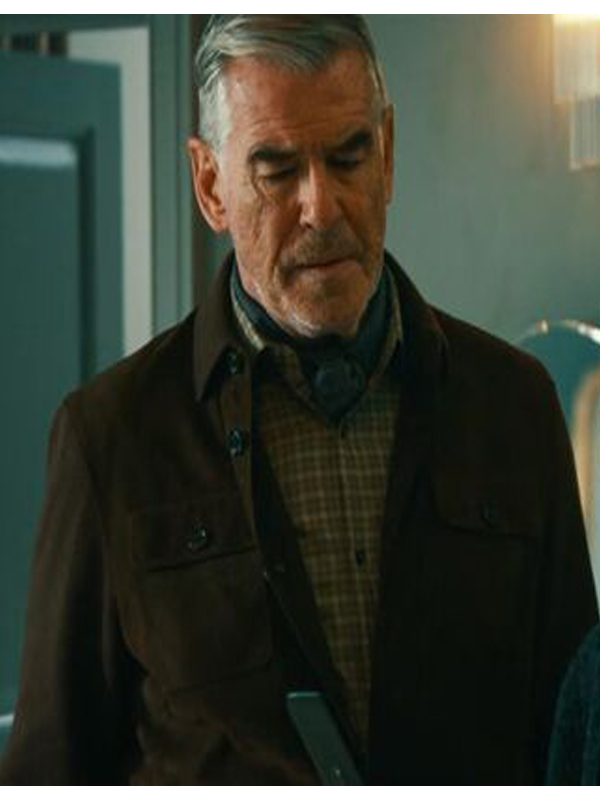 MobLand Pierce Brosnan Brown Leather Suede Jacket Shop now