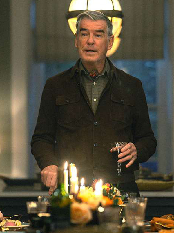 MobLand Pierce Brosnan Brown Leather Suede Jacket