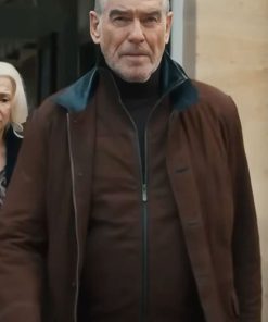 MobLand Pierce Brosnan Brown Suede Leather Jacket Shop now