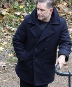 MobLand Tom Hardy Classic Wool Peacoat Free Shipping