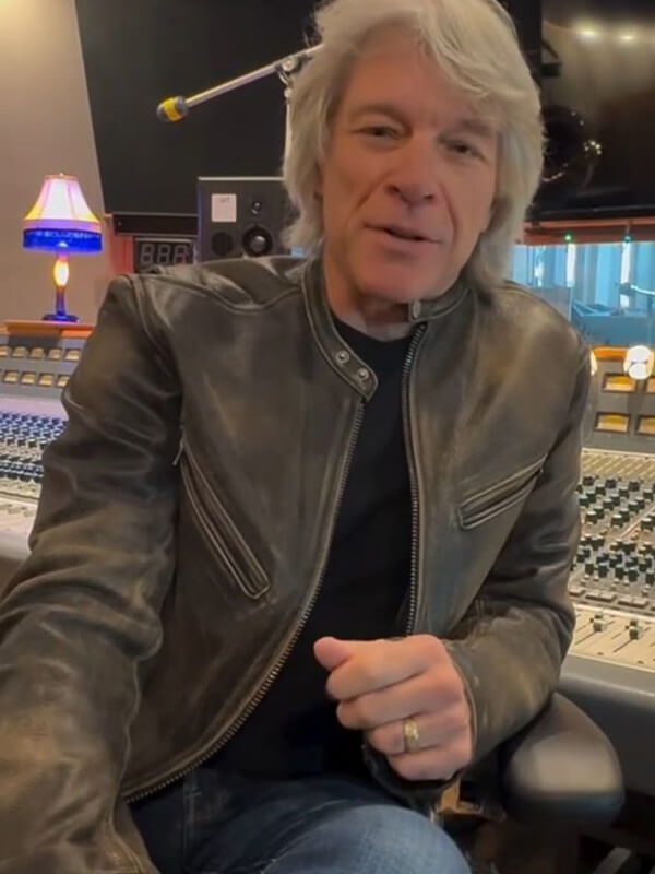 Bon Jovi Distressed Black Leather Jacket