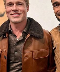 Brad Pitt Brown Fur Jacket