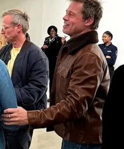 Brad Pitt Brown Fur Jacket