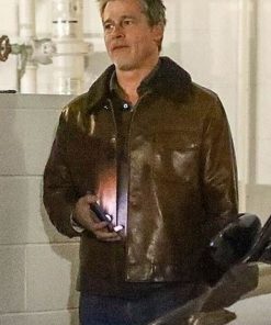 Brad Pitt Brown Fur Jacket