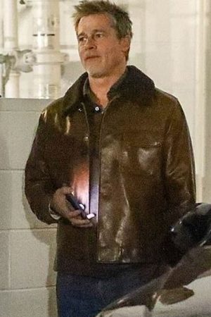 Brad Pitt Brown Fur Jacket