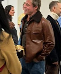 Brad Pitt Brown Fur Jacket