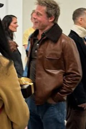Brad Pitt Brown Fur Jacket