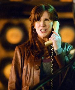 Catherine Tate Leather Coat