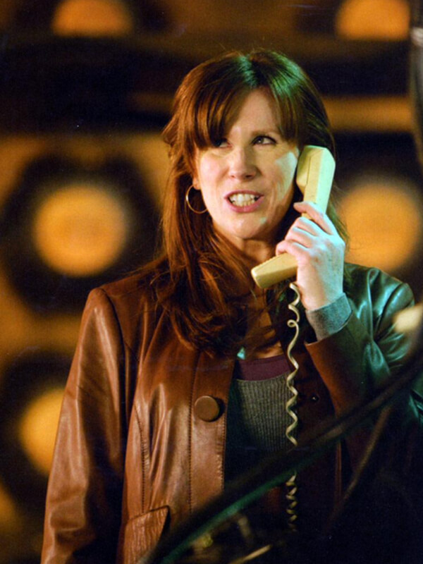 Catherine Tate Leather Coat