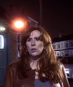 Catherine Tate Leather Coat