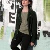 Lily Collins Green Biker Jacket