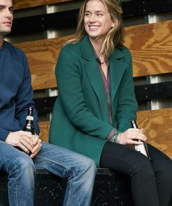 You Season 5 Guinevere Beck Green Wool Coat Free Shipping Worldwide